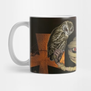 Funny halloween design with mummy, owl and pumpkin Mug